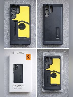 Spigen Tough Armor Protective Case for Galaxy S24 Ultra - Black & Yellow